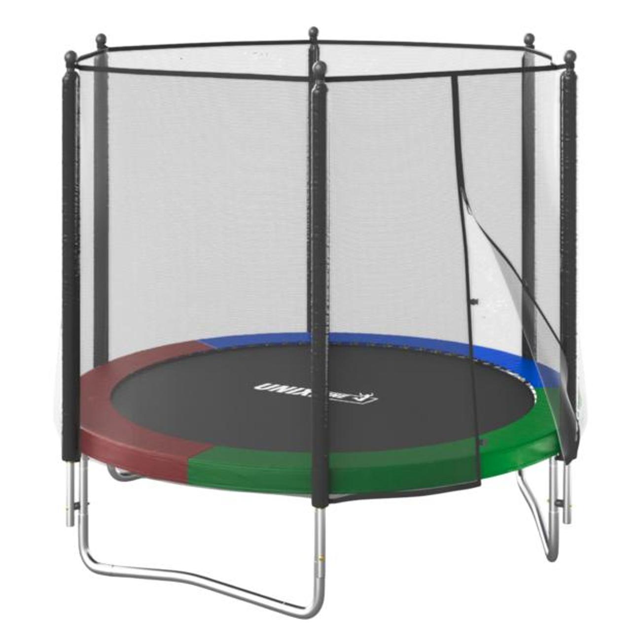 Батут каркасный UNIX line Simple 8 ft с внешней защитной сеткой, общий диаметр 244 см, до 140 кг, большой, детский батут для улицы, цветной