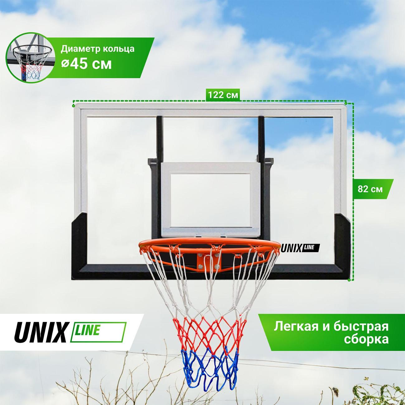 Баскетбольный щит UNIX line B-Backboard Square