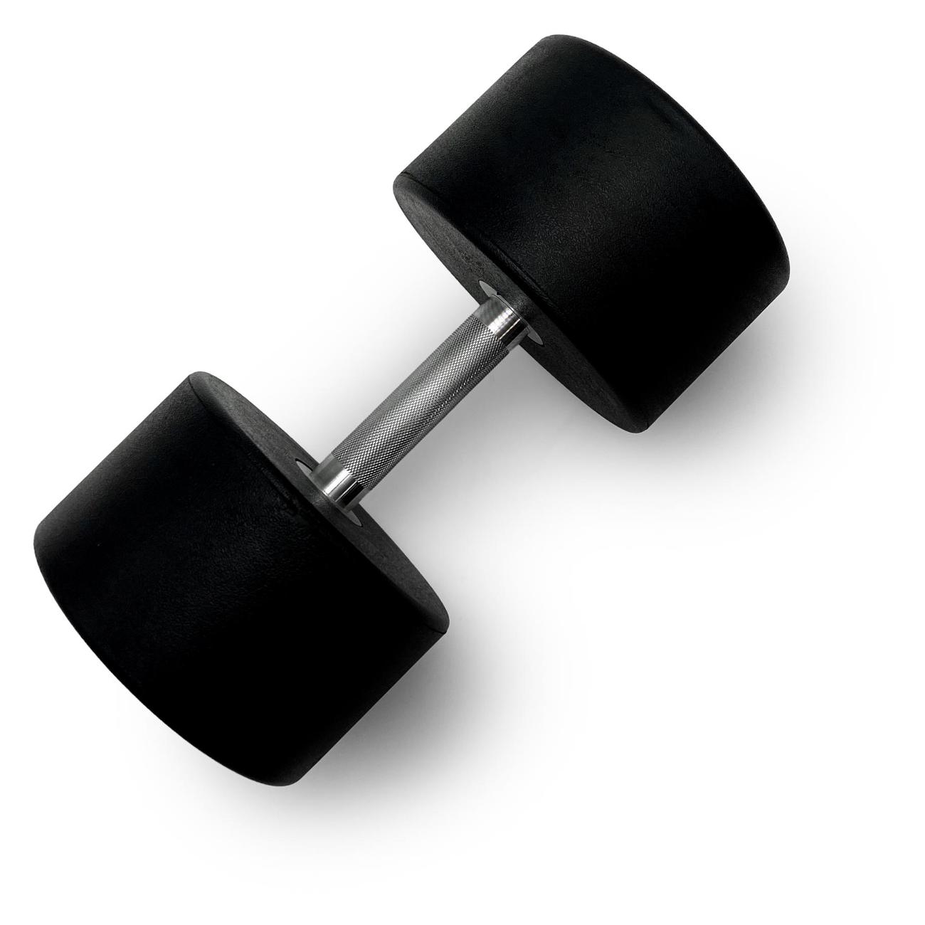 Гантель UnixFit профессиональная / PRO круглая обрезиненная 45 кг, металлическая спортивная гантель неразборная, 1 шт.