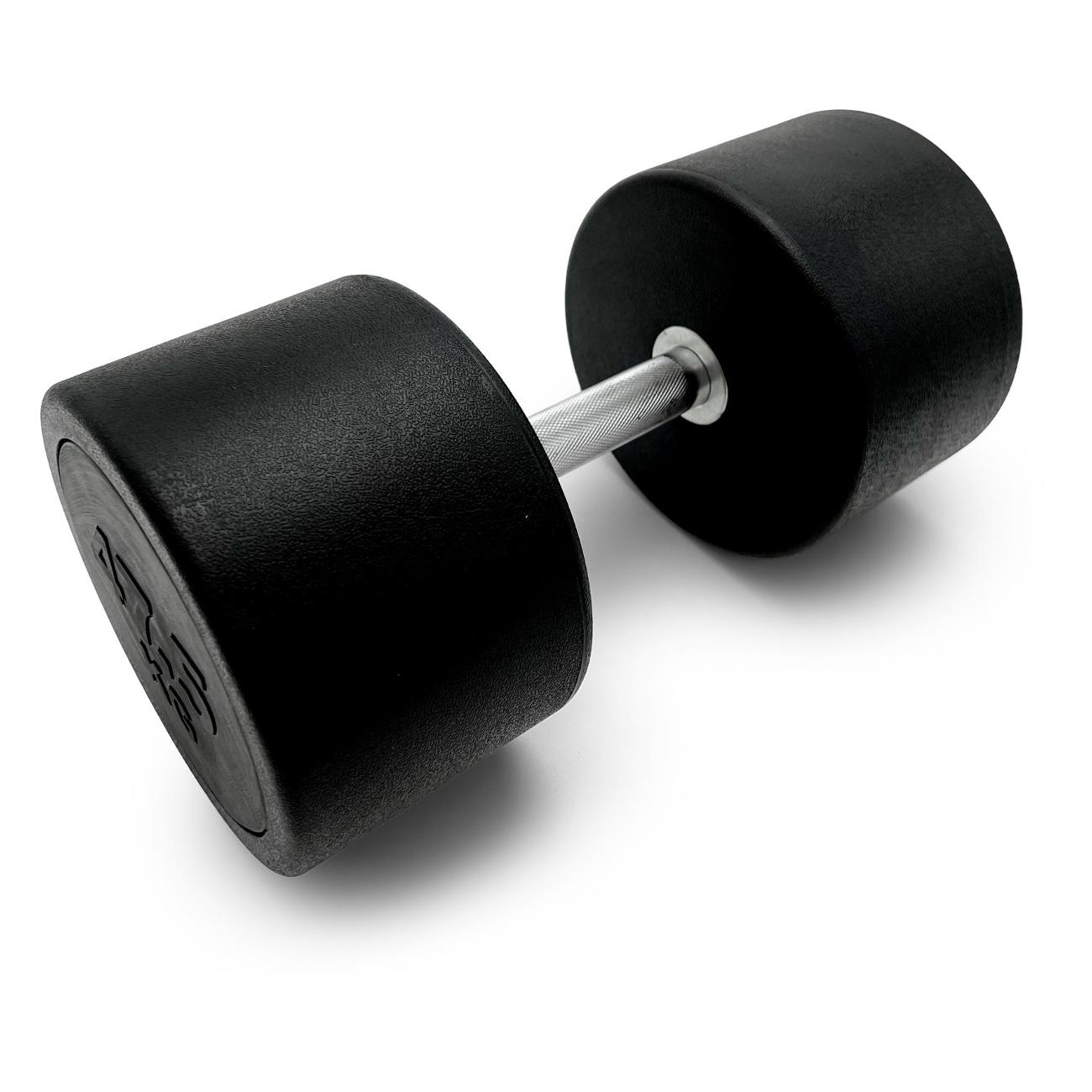Гантель UnixFit профессиональная / PRO круглая обрезиненная 47,5 кг, металлическая спортивная гантель неразборная, 1 шт.