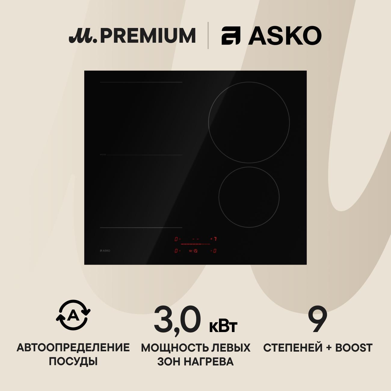 Встраиваемая индукционная панель независимая Премиум Asko HI2642FBG1