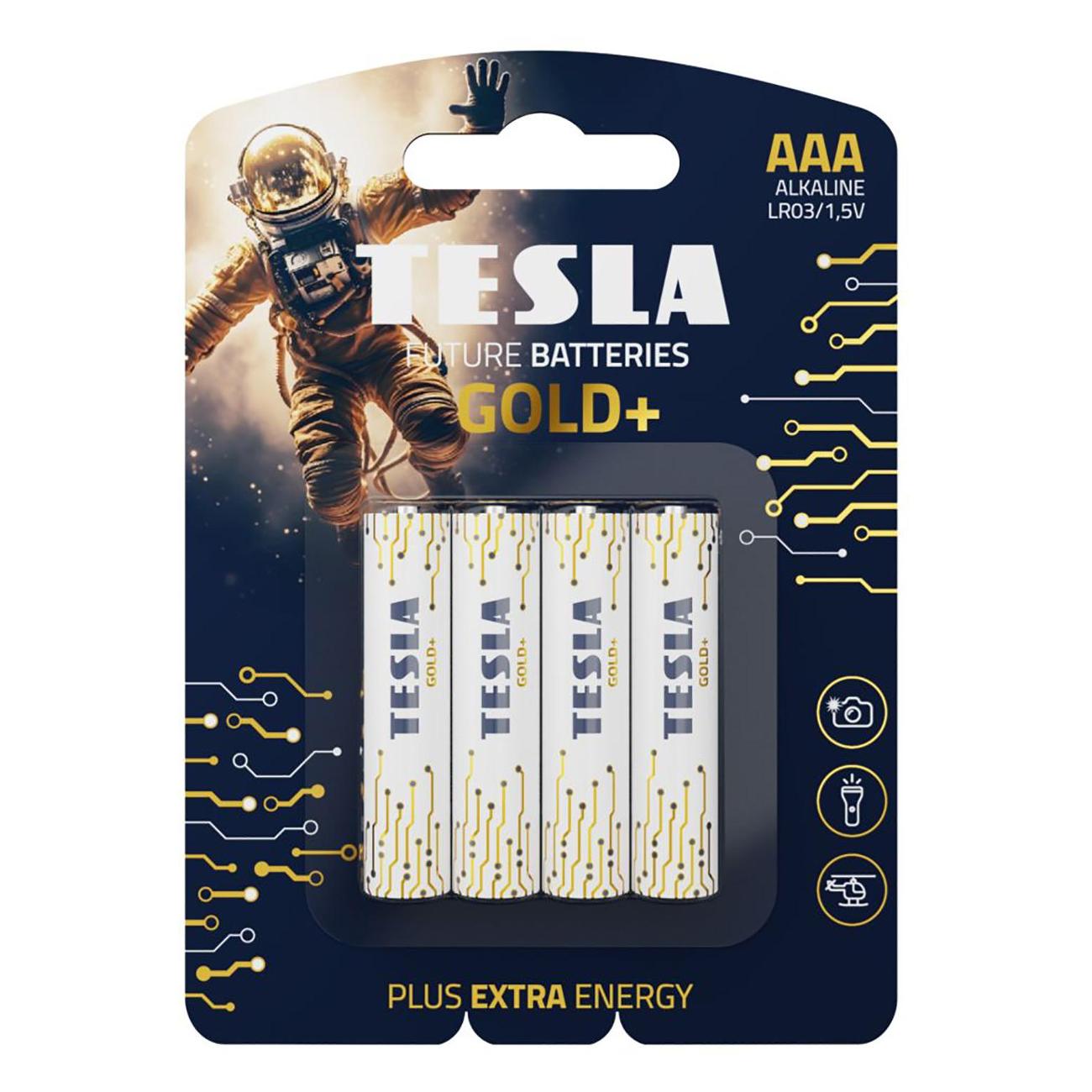 Батарейка алкалиновая (щелочная) Tesla AAA GOLD+ 140109