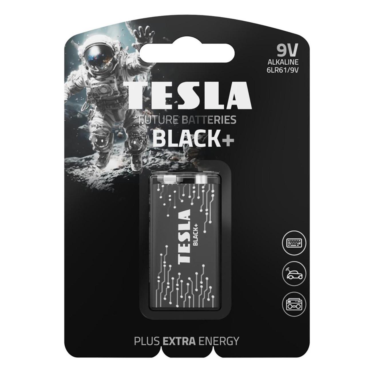 Батарейка алкалиновая (щелочная) Tesla 9V BLACK+ 140132