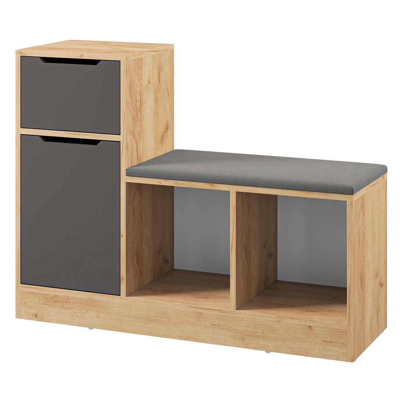 Обувница Трия Рой 263766 дуб золотой/графит серый