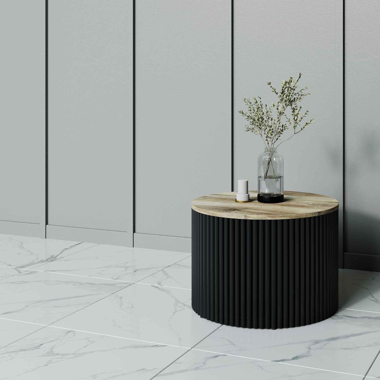 Столик журнальный GENGLASS TRUBIS Wood M GGT-03-2-1-M-60