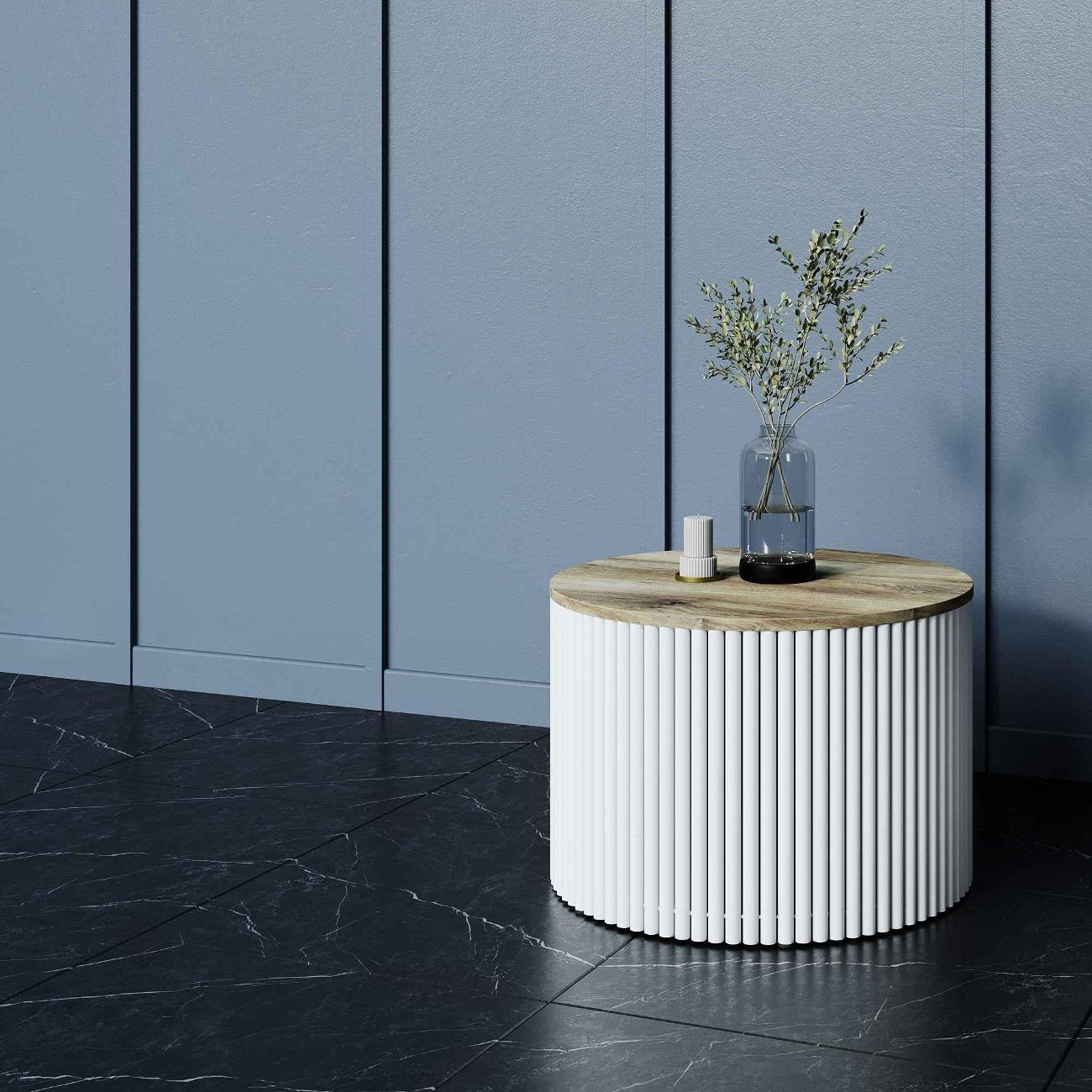 Столик журнальный GENGLASS TRUBIS Wood M GGT-03-3-1-M-60