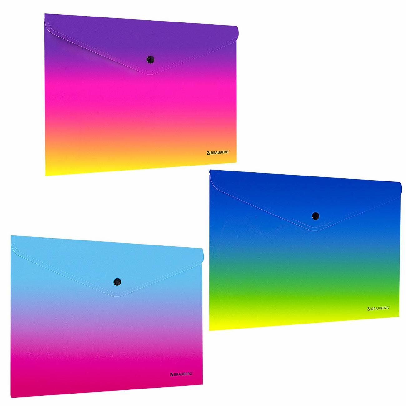 Папка А4 для документов Brauberg GRADE, А4, градиент , ПЛОТНЫЕ 0,18мм, 271965