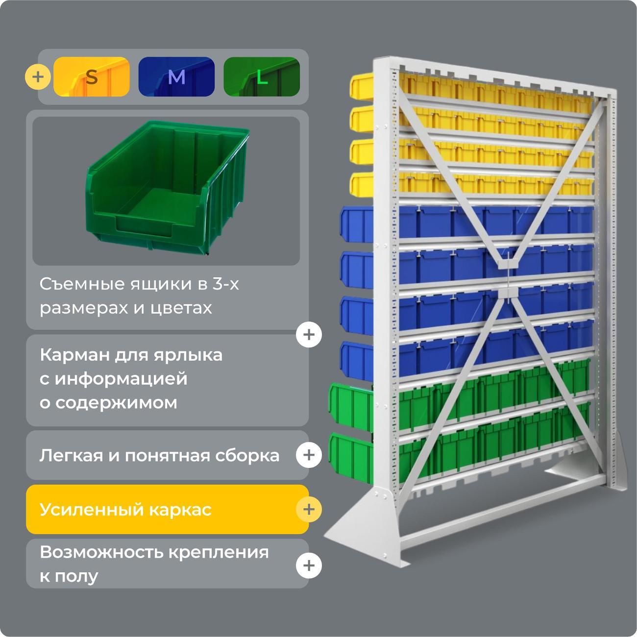 Стеллаж металлический Стелла-техник С1-04-04-02