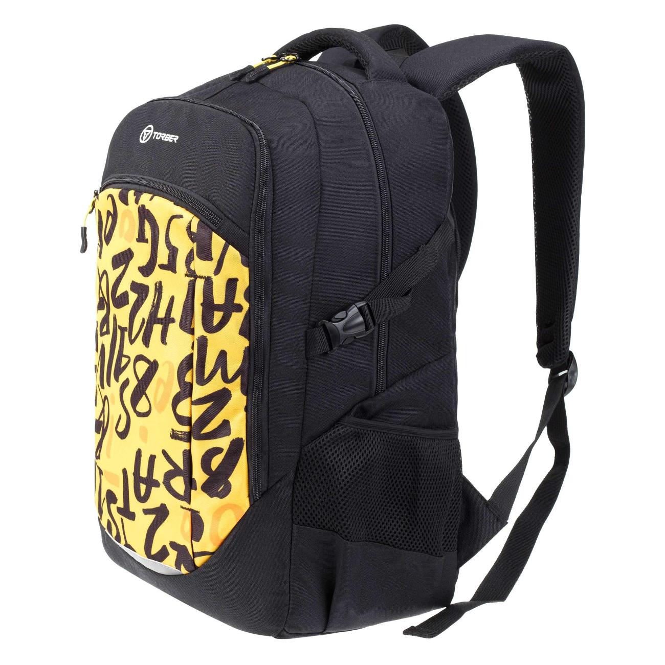 Рюкзак для ноутбука Torber CLASS X T9355-22-BLK-YEL-M