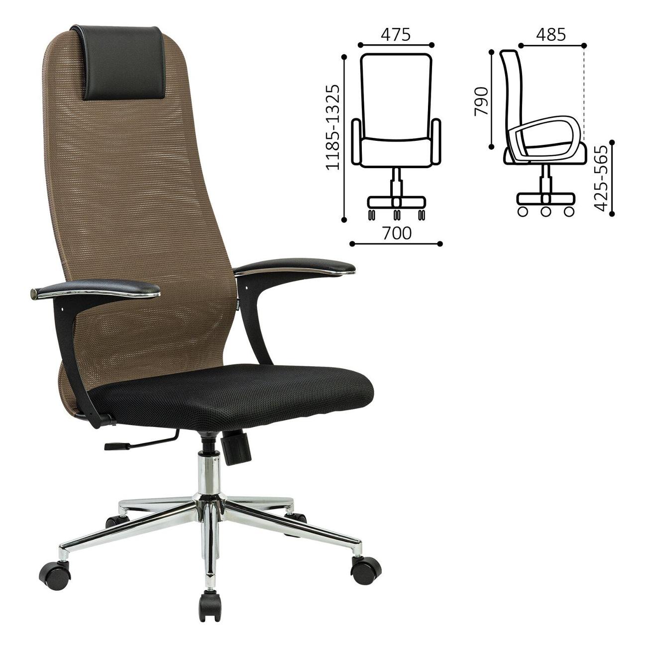 Кресло Brabix Ultimate EX-801 черное/коричневое 532920