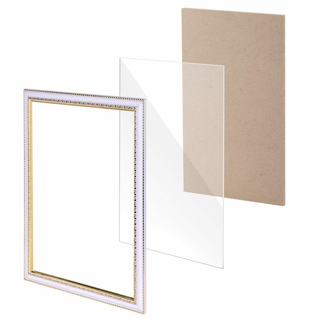 Фоторамка Brauberg 30*40 пластик HIT4 белая с двойной позолот (391002)