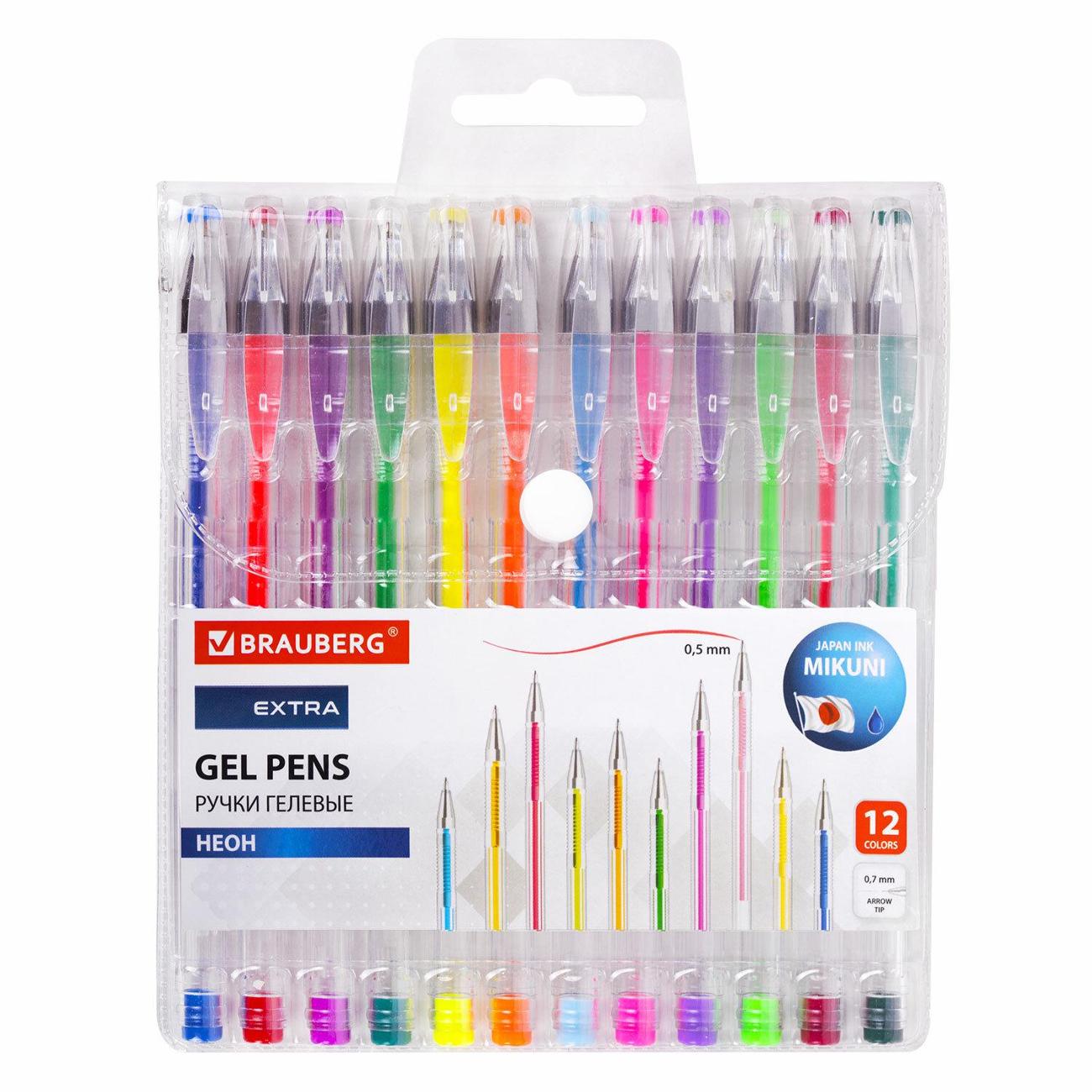 Набор ручек Brauberg EXTRA 12 цветов неон (143912) фото