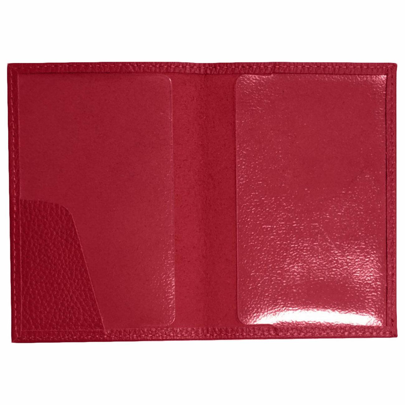 Обложка для документов Brauberg флоттер, кожаный уголок, красная, 238865