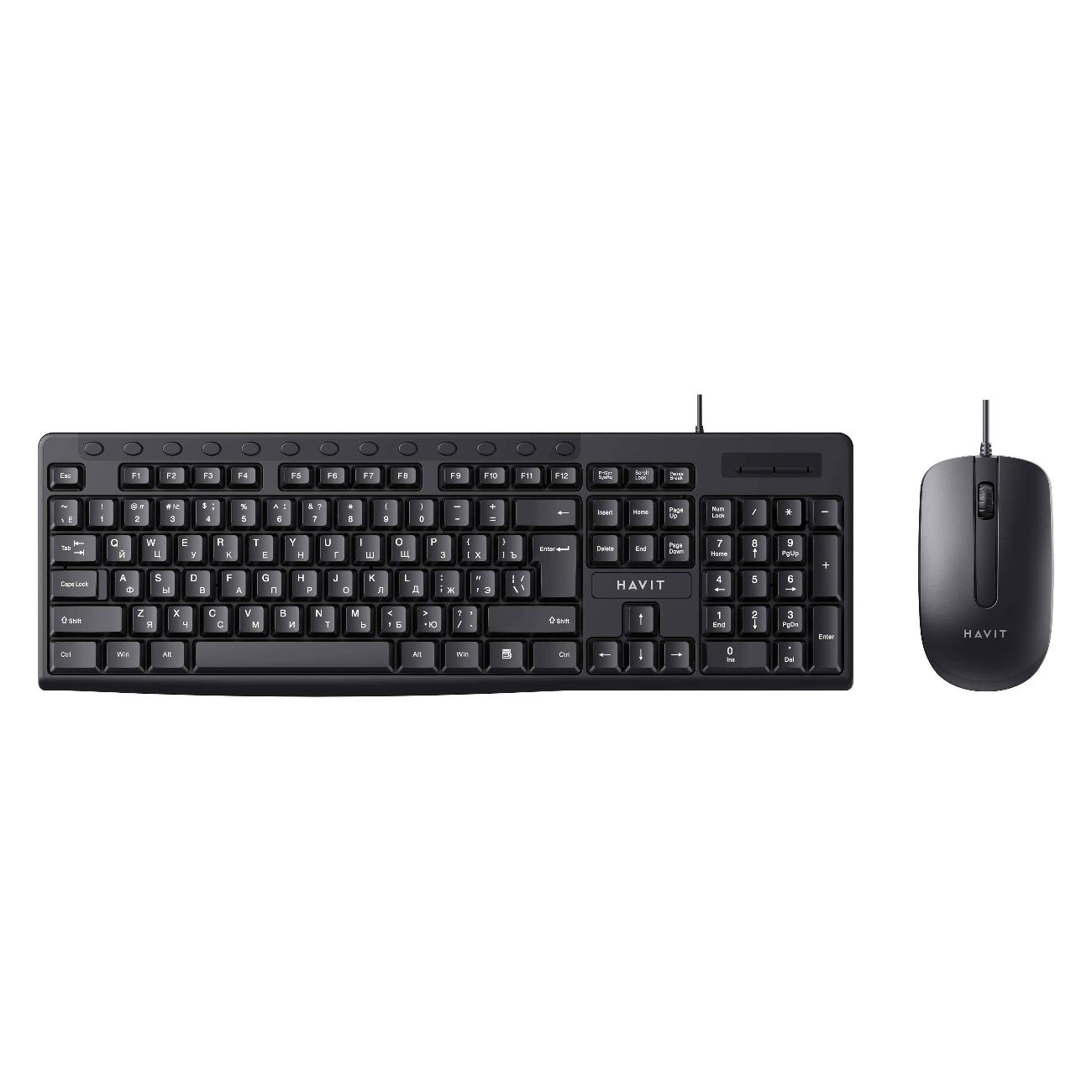 Комплект клавиатура+мышь Havit KB300CM Black