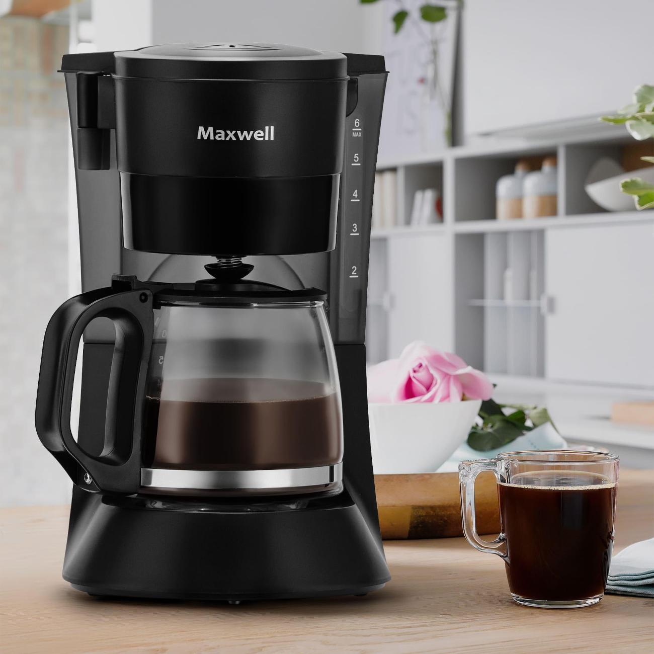 Кофеварка капельного типа Maxwell MW-1650 BK