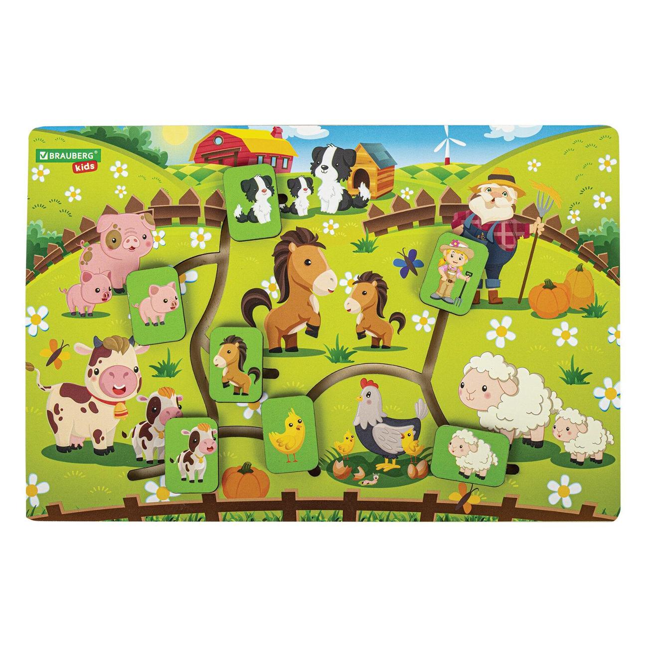 Игра-лабиринт Brauberg "Животные в деревне" 665264