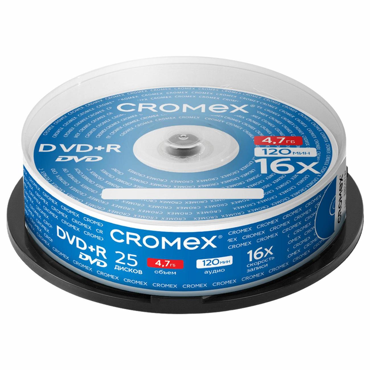 Диск DVD+RW CROMEX 4,7GB 16x 25шт Cake Box фото