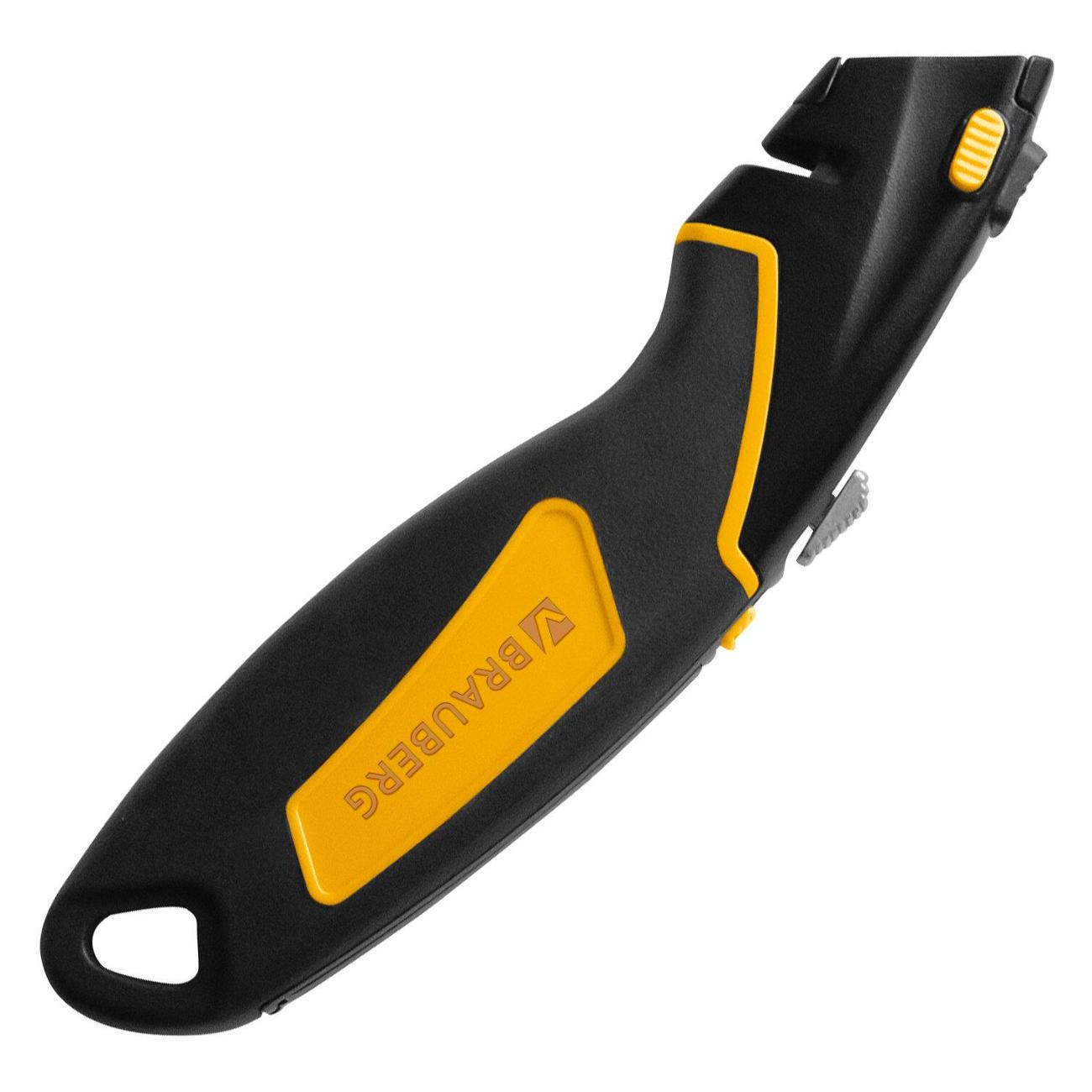 Нож канцелярский Brauberg METALLIC PRO, автофиксатор, резиновые вставки, 238738