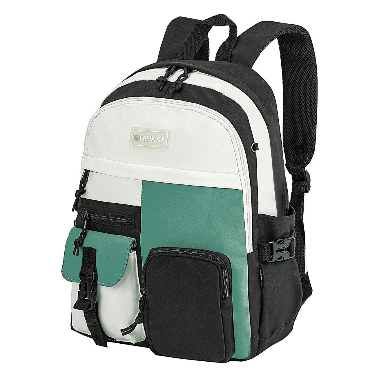 Рюкзак городской HEIKKI BLOCKS Черный/бирюз/беж 44х32х17см
