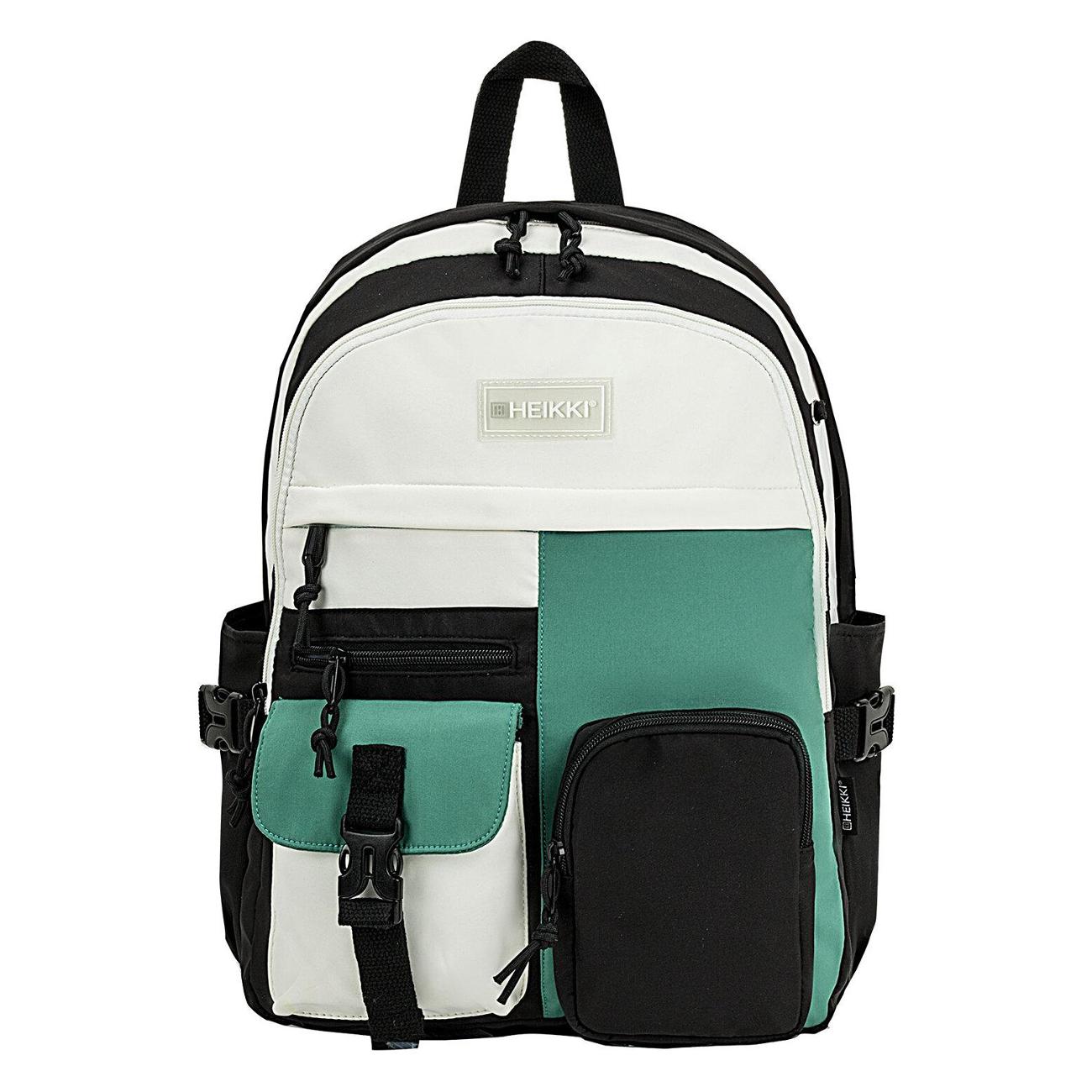 Рюкзак городской HEIKKI BLOCKS Черный/бирюз/беж 44х32х17см