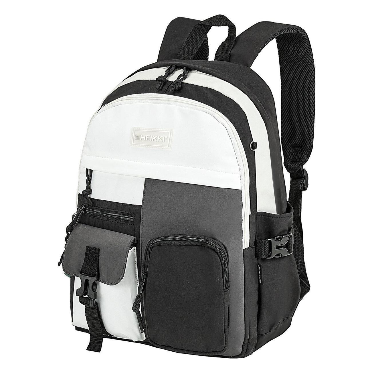 Рюкзак городской HEIKKI BLOCKS Черный/серый/бел 44х32х17см