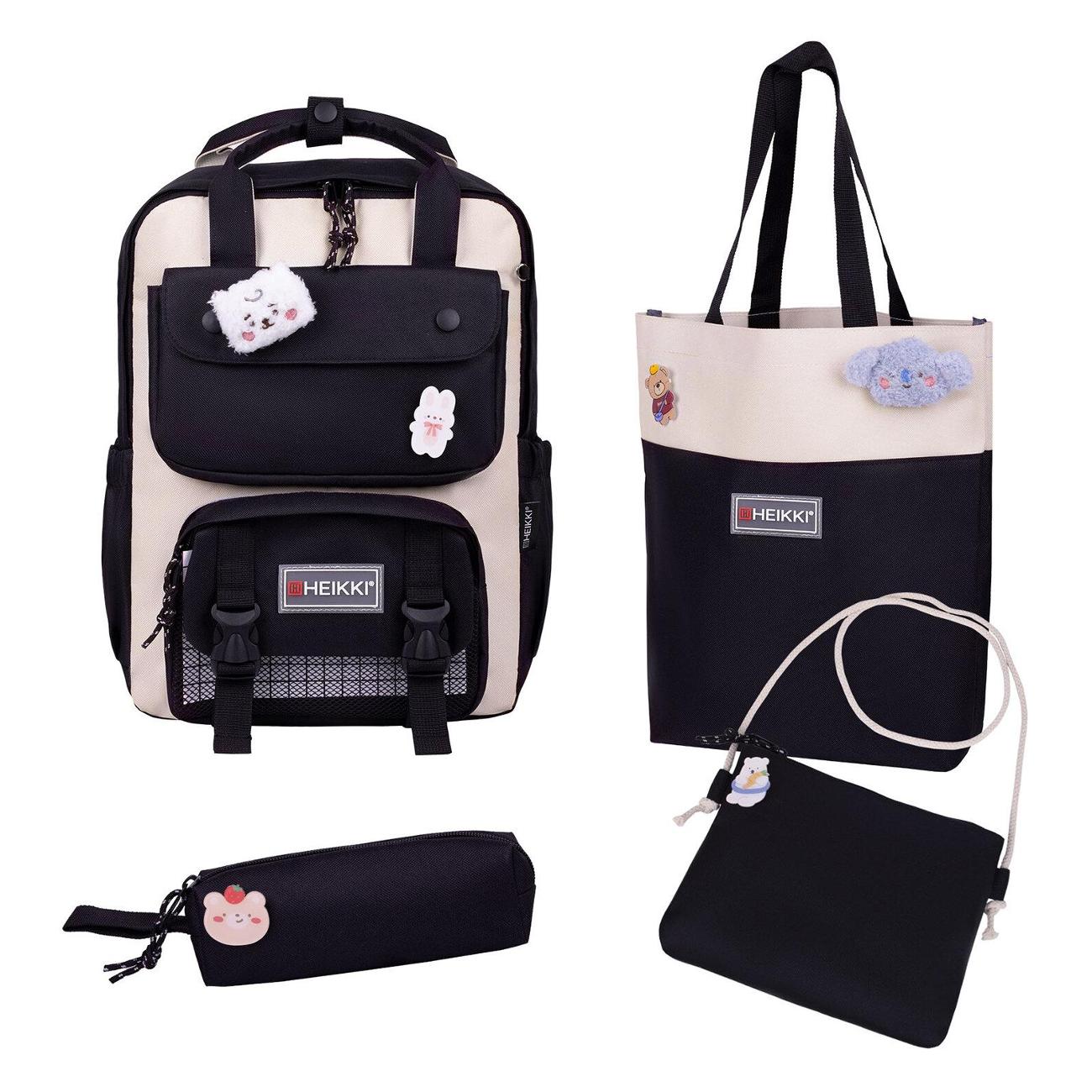 Рюкзак городской HEIKKI COMBO 4 предмета Бело-черный