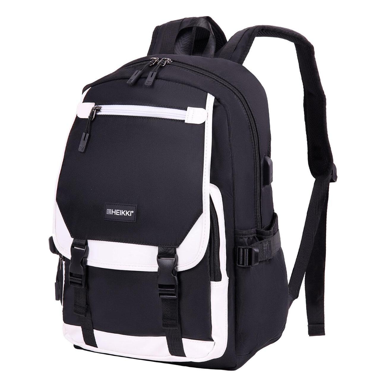 Рюкзак городской HEIKKI FUSION Черный с белым 45х31х18см