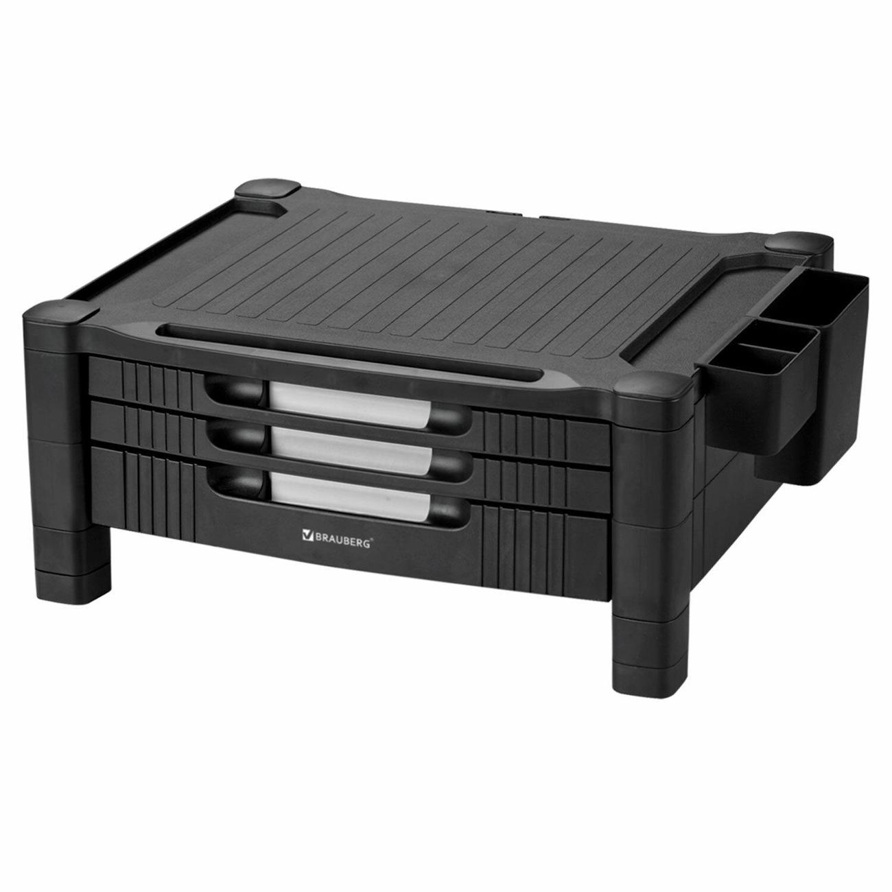 Подставка для монитора Brauberg 434х336х193 мм, 3 ящика, 513791