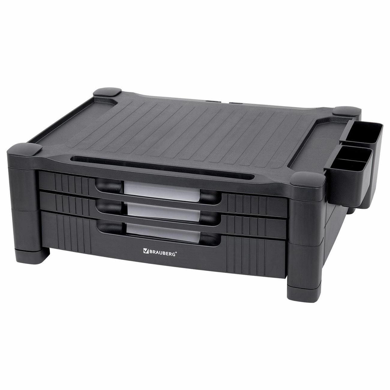 Подставка для монитора Brauberg 434х336х193 мм, 3 ящика, 513791