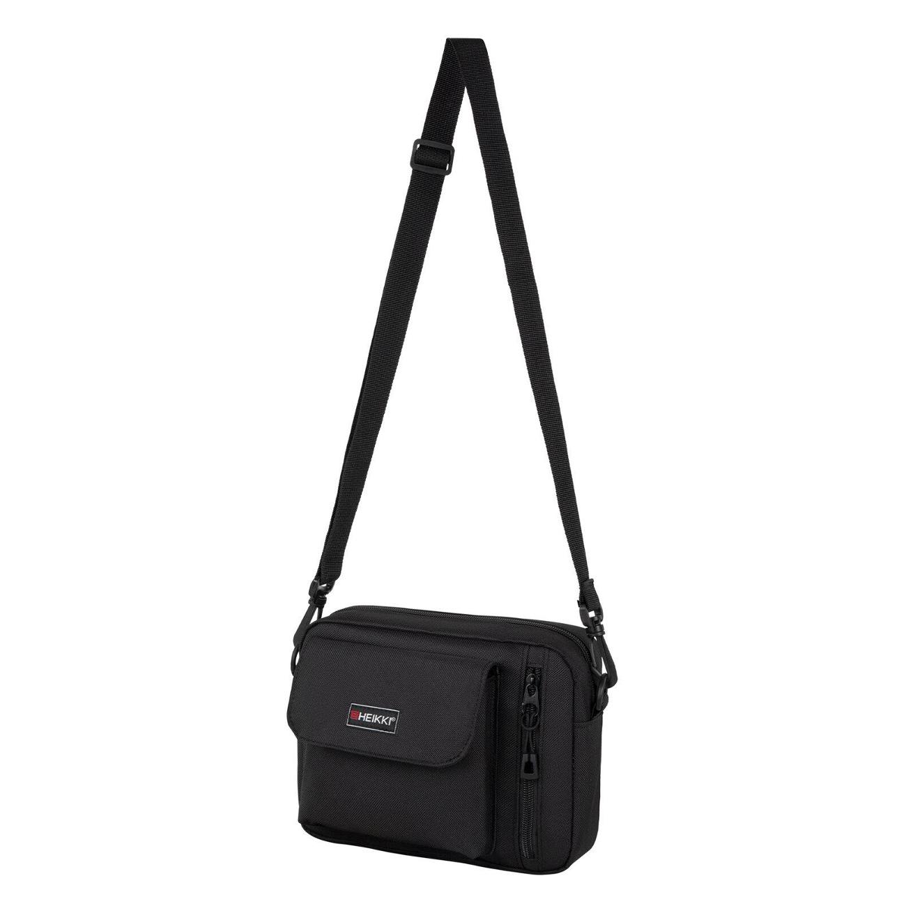 Сумка дорожная HEIKKI ATOM на плечоЧёрная 17х22х6см