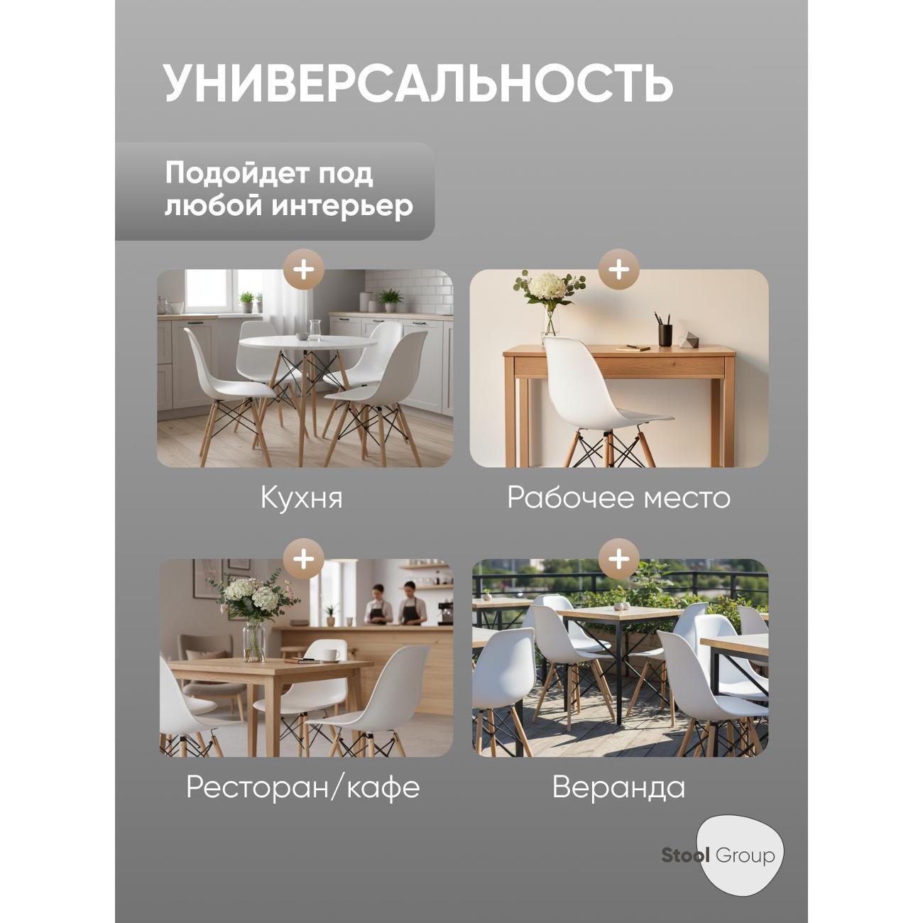 Стул обеденный Stool Group EAMES DSW белый
