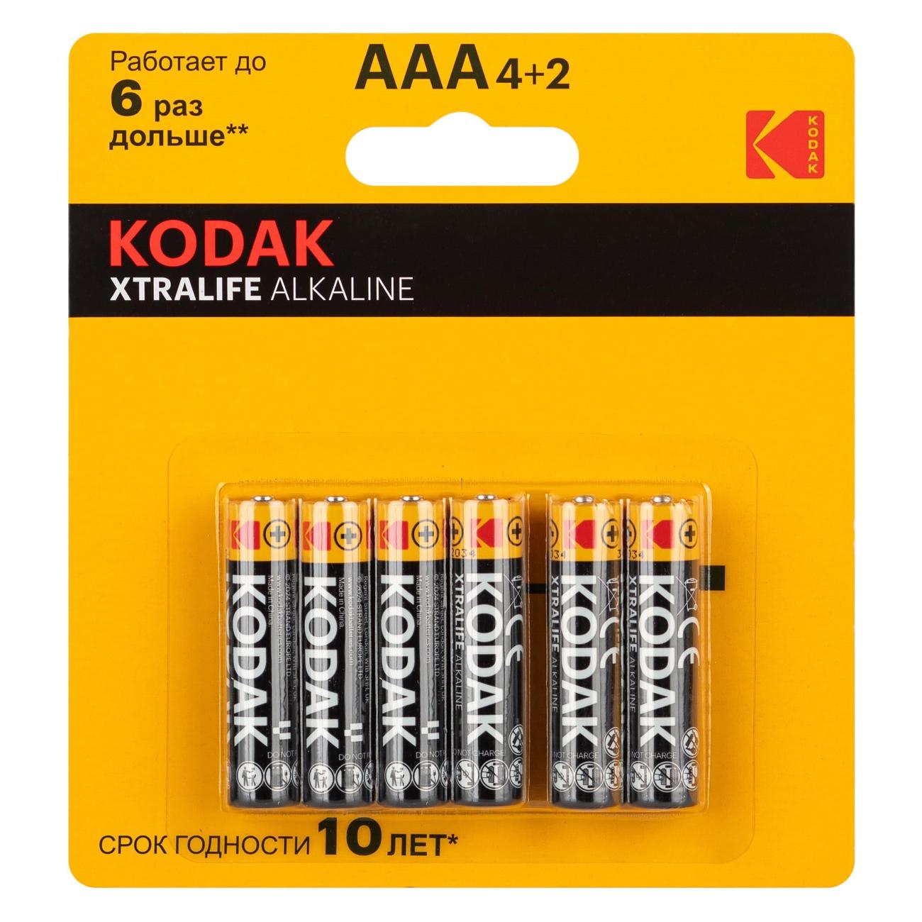 Батарея Kodak LR03-4+2BL XTRALIFE Alkaline