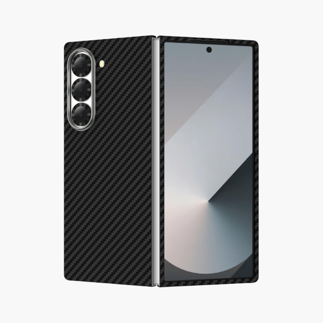 Чехол Keephone Samsung Galaxy Z Fold 6 Кевлар Diago MagSafe Карбон арамидное волокно 1500D, 38 шт. магнитов N52-10Н - Черный фото
