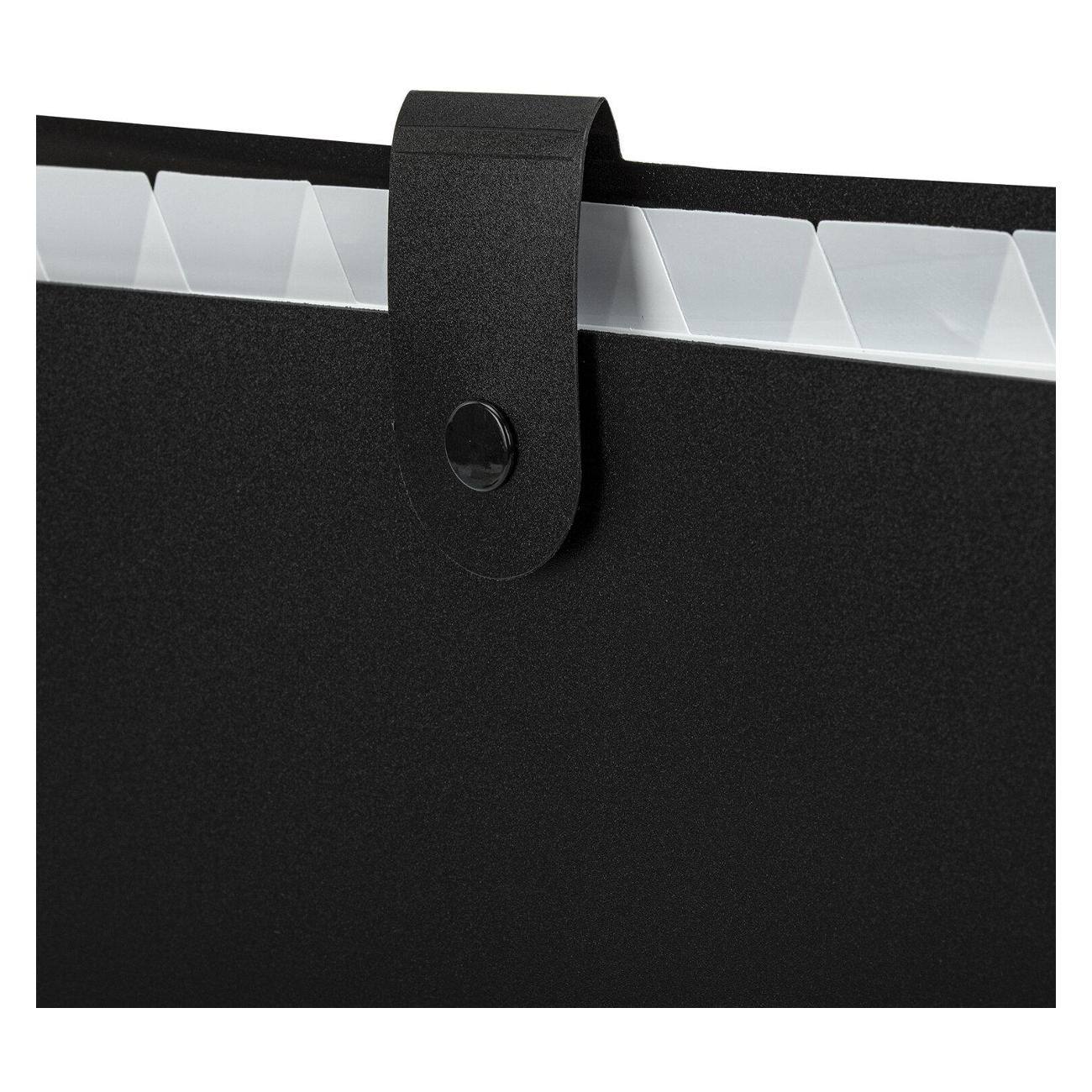 Папка А4 для документов Brauberg 12 отделений, Extra, А4, черная с белым, 271930