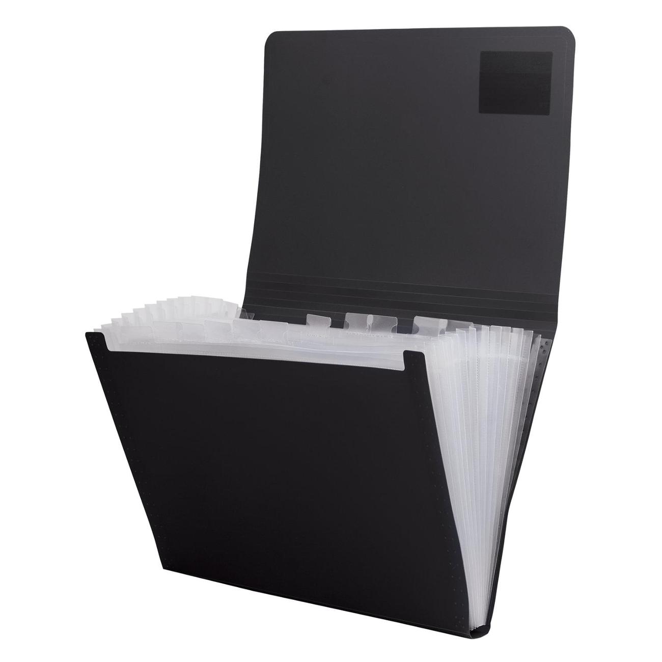 Папка А4 для документов Brauberg "Business", А4, 13 отделений, черная, 0,5мм, 224147