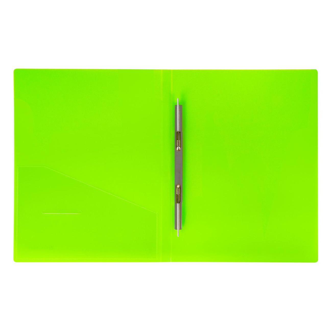 Папка А4 для документов Brauberg "Neon", 16мм, зеленая, до 100л, 0,7мм, 227464