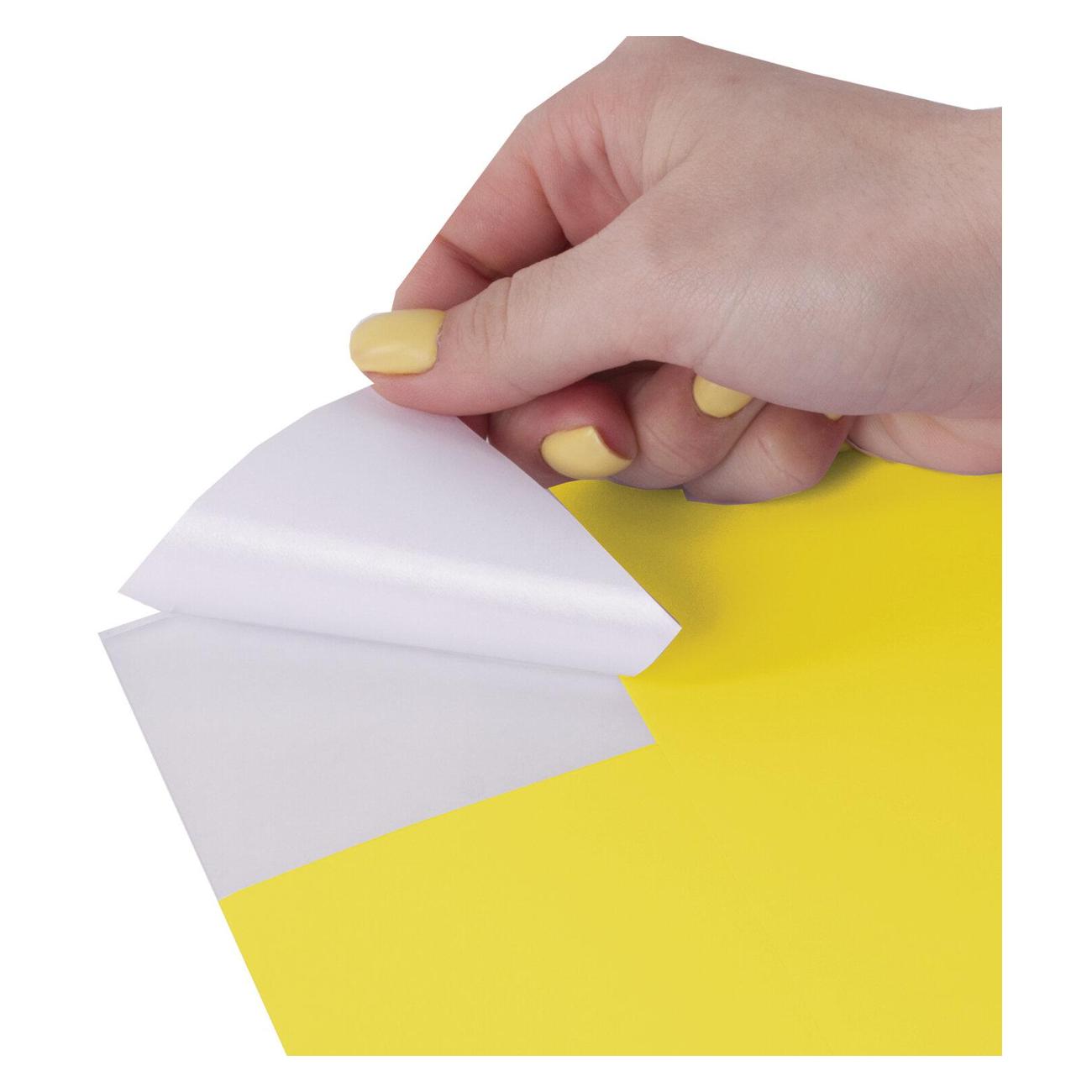 Этикетка самоклеющаяся Staff 70х37,1мм 24шт*50л желтая 115184