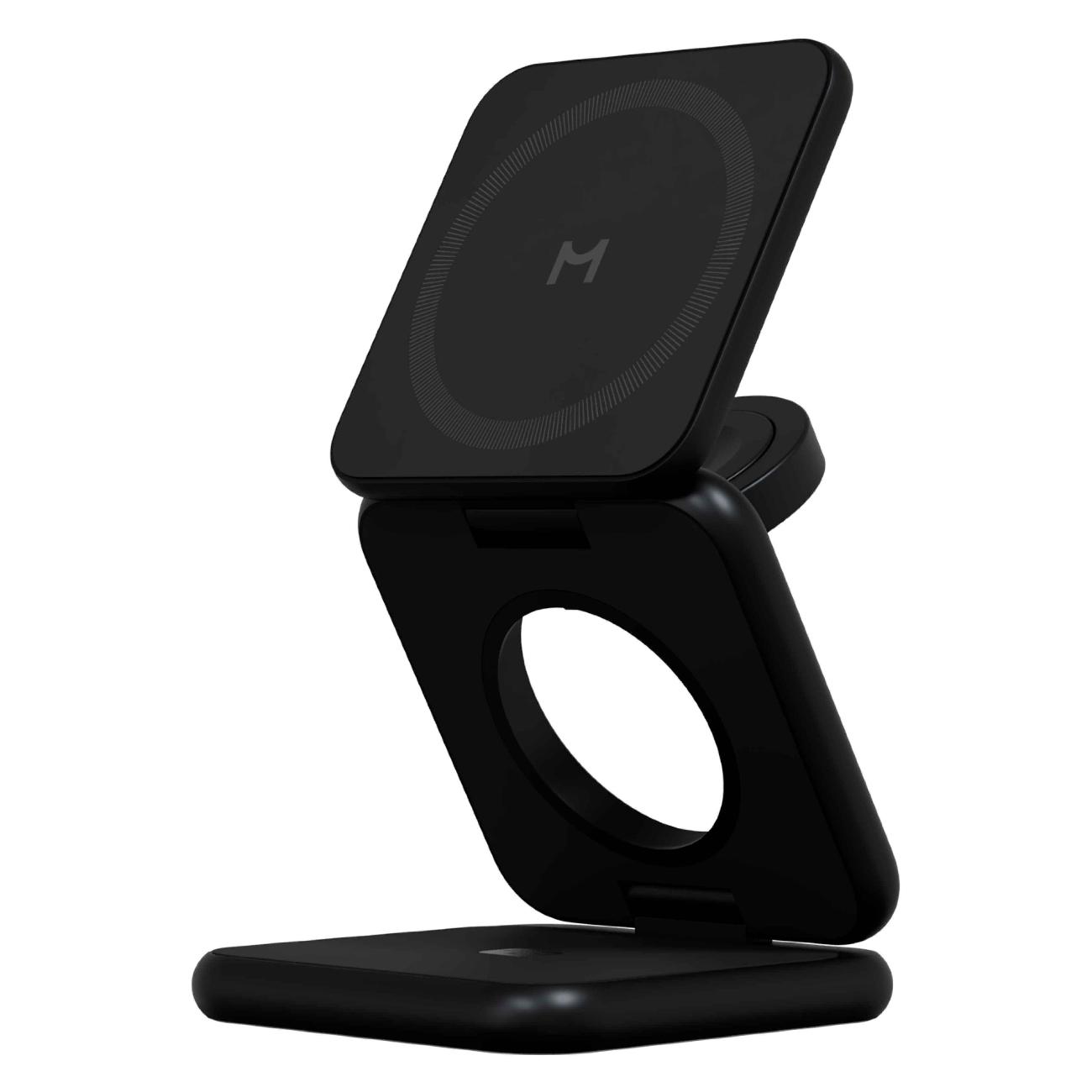 Беспроводное зарядное устройство Magssory Fold Pro 3 в 1 с магнитами черное