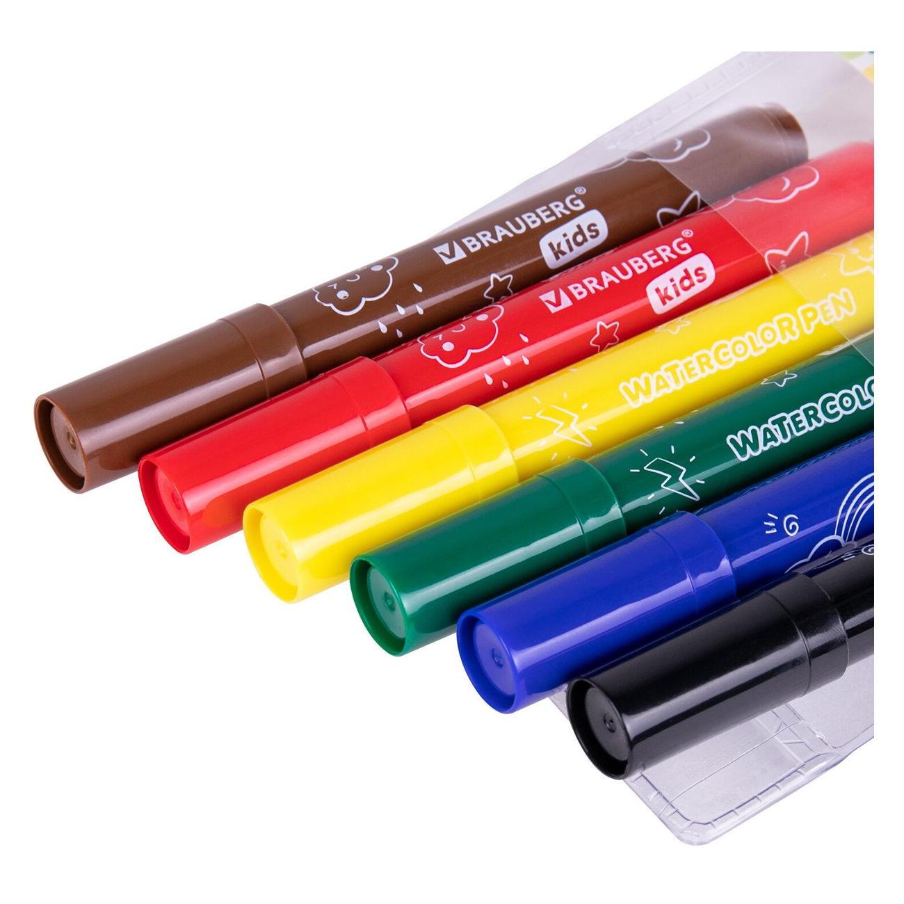 Фломастер Brauberg СМЫВАЕМЫЕ KIDS 6цв 152178