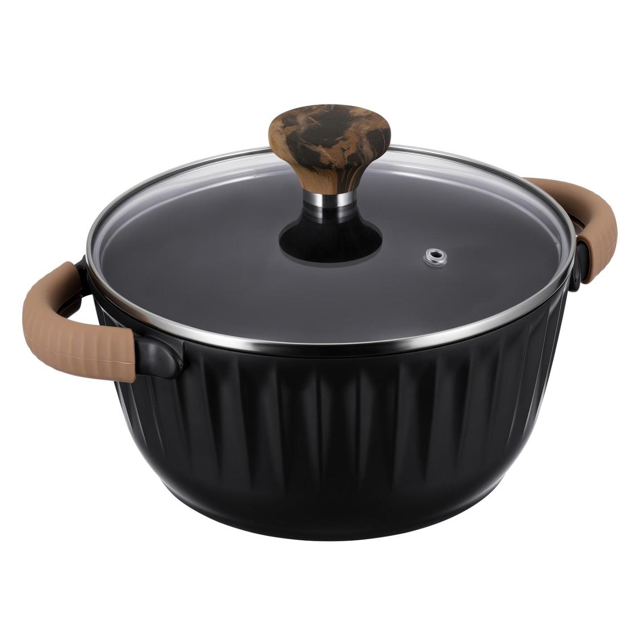 Кастрюля 4.6 л/24см (литой алюминий) с крышкой REGENT inox FIAMMA