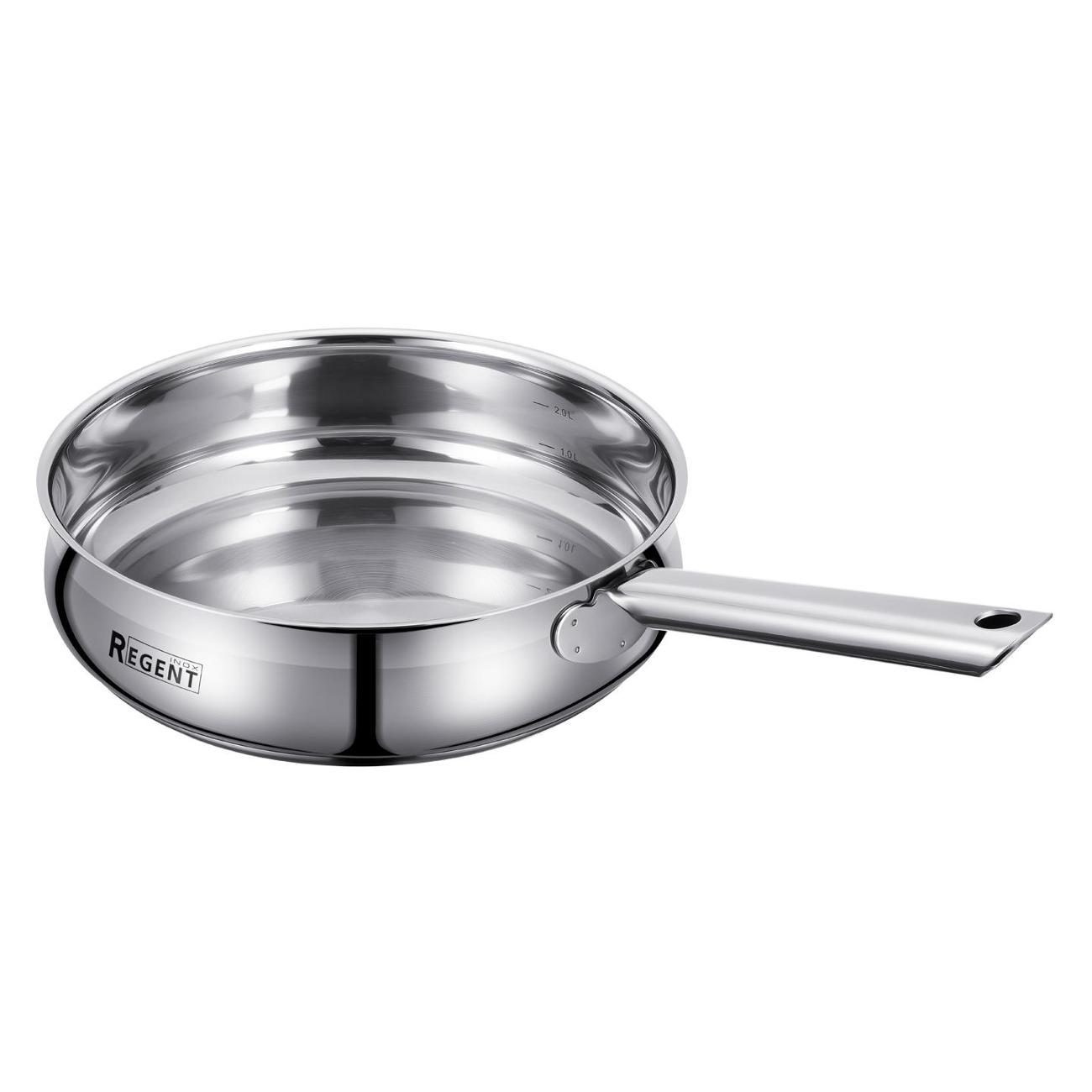 Сковорода НЖС с крышкой 24см/ 3л. REGENT inox Monica