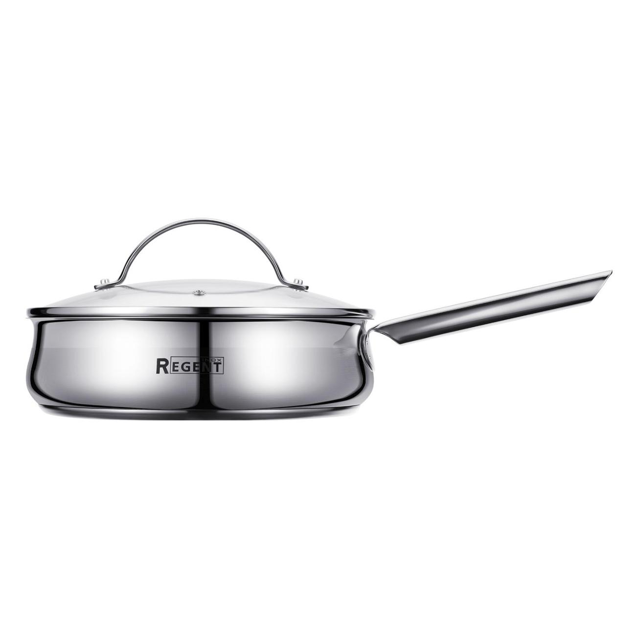 Сковорода НЖС с крышкой 24см/ 3л. REGENT inox Monica