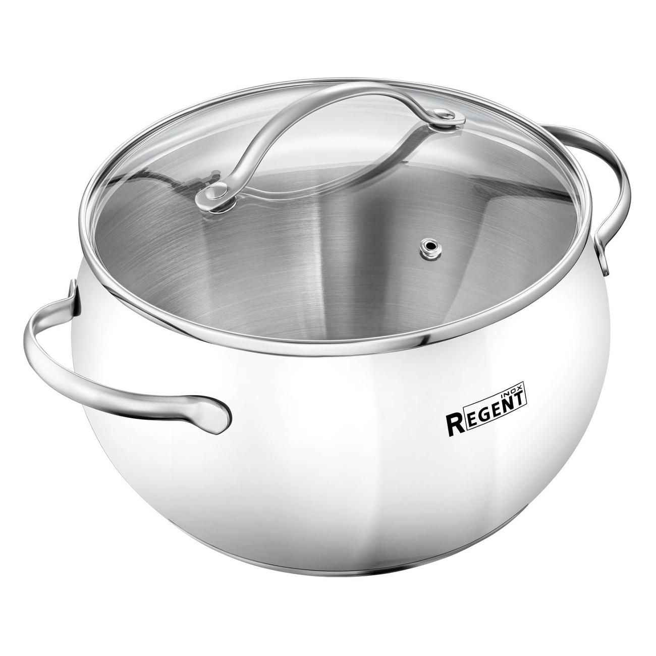 Кастрюля 22см/5.5л с крышкой REGENT inox Apple B фото