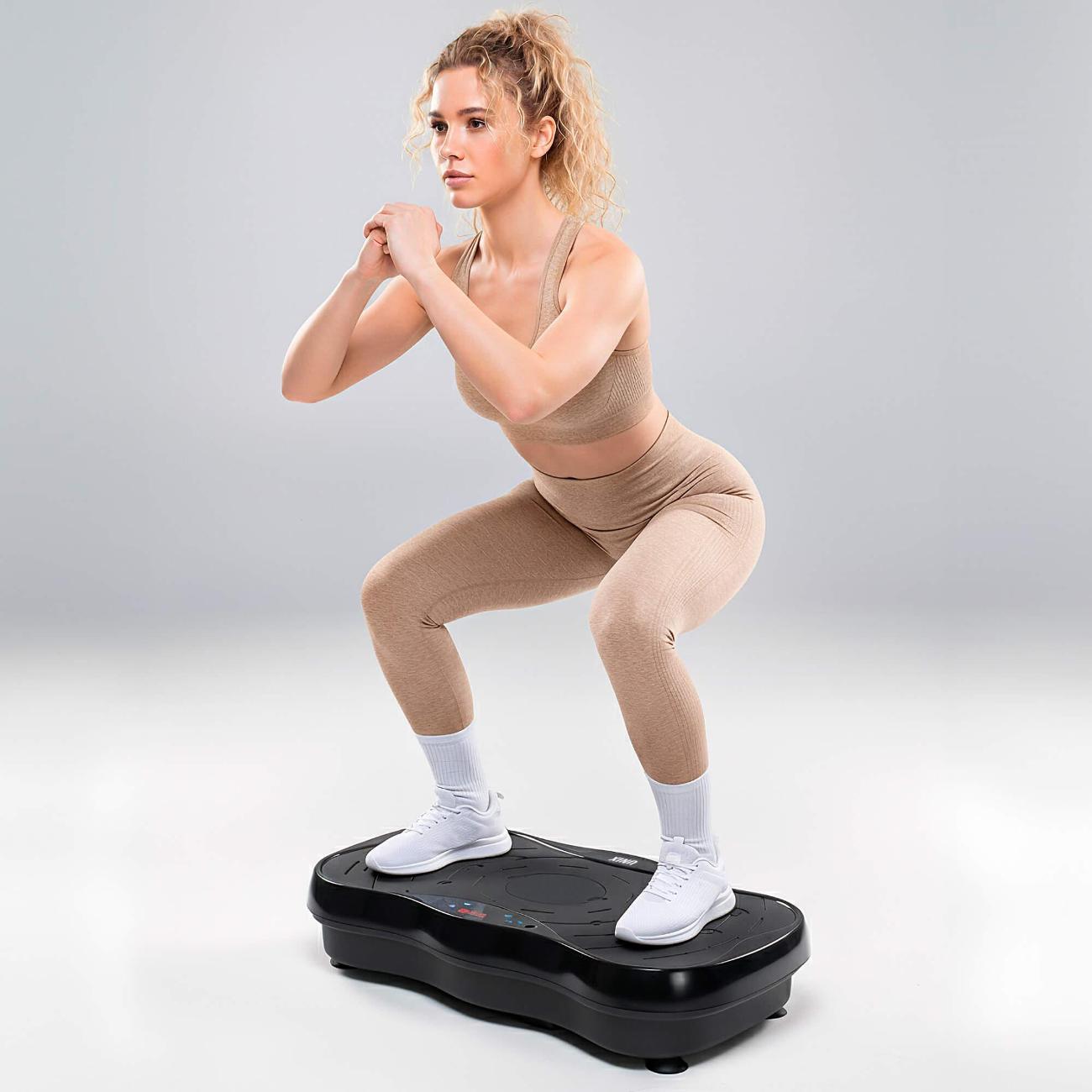 Виброплатформа UnixFit интенсивная / Intensive 2D черный вибро тренажер для похудения и пресса, тренажер для фитнеса, для дома, горизонтальные колебания 1-15 Гц