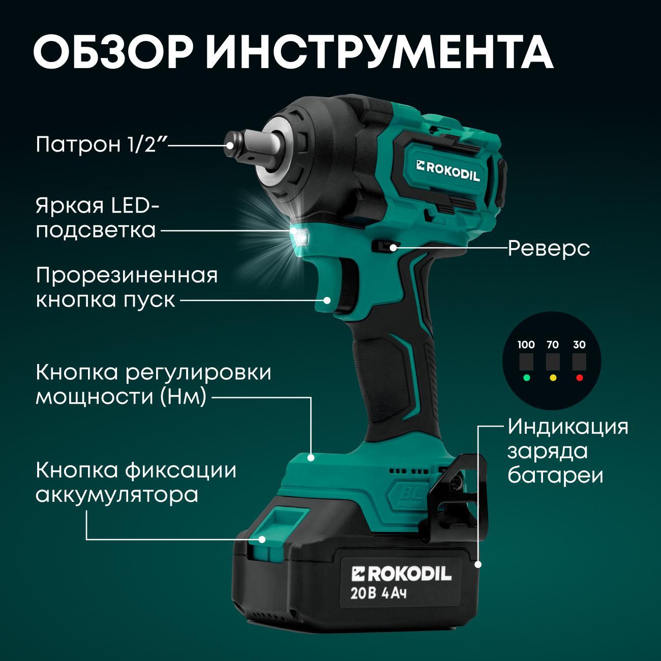 Гайковерт Rokodil Titan Pro, 1050005