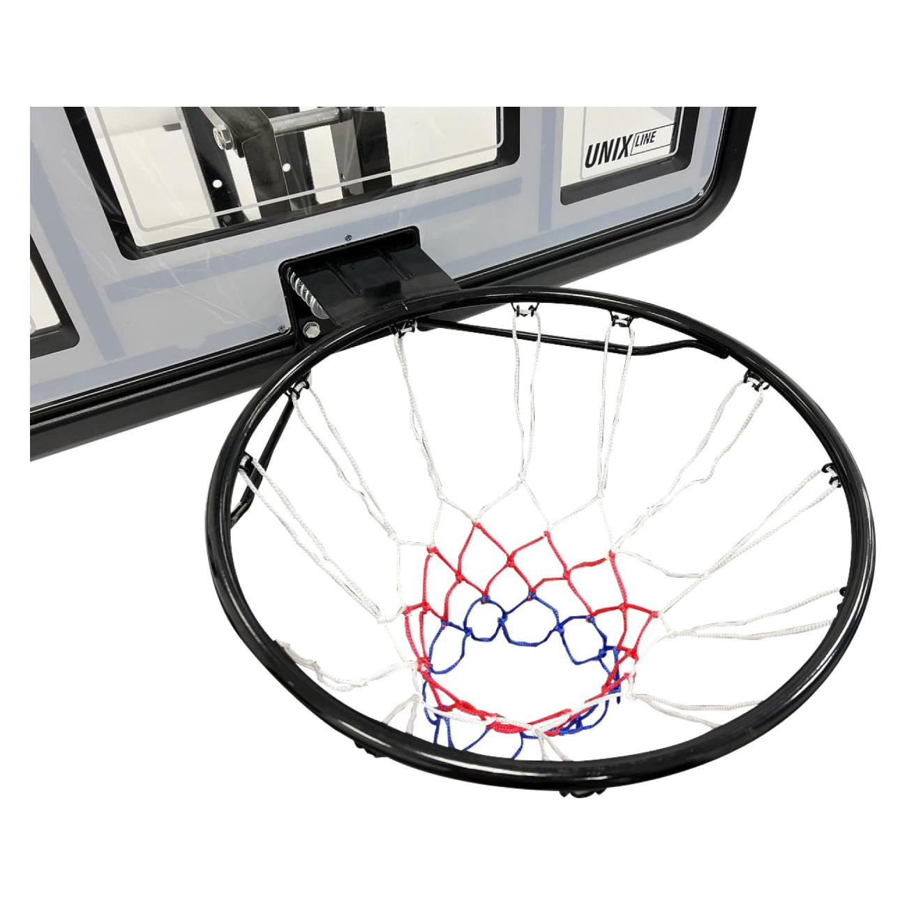 Баскетбольный щит из ПВХ UNIX line размер щита 110х75 см (44"x30"), диаметр кольца R45