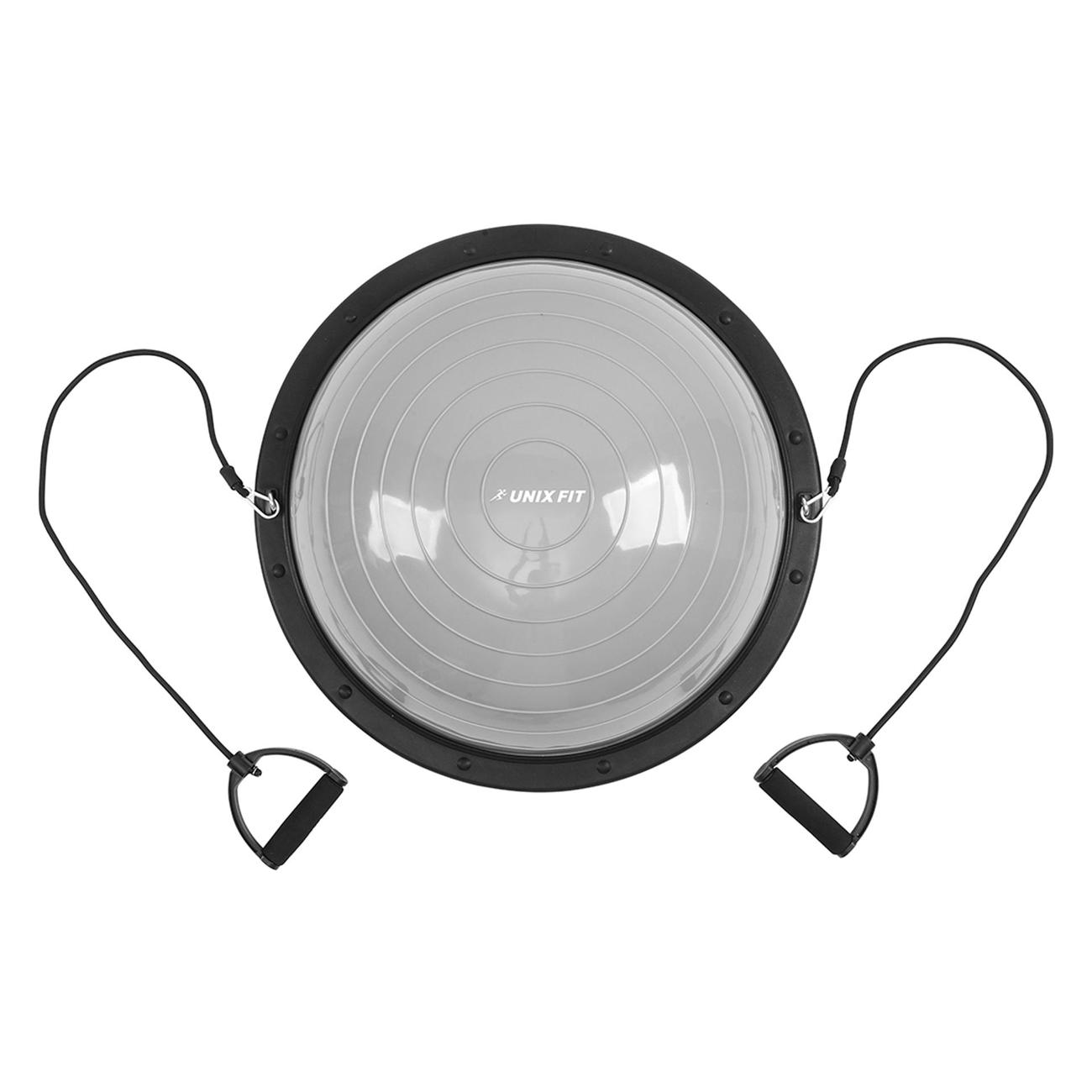 Балансировочная полусфера UnixFit Bosu 58 с эспандерами в наборе, cтеп-платформа, до 120 кг.