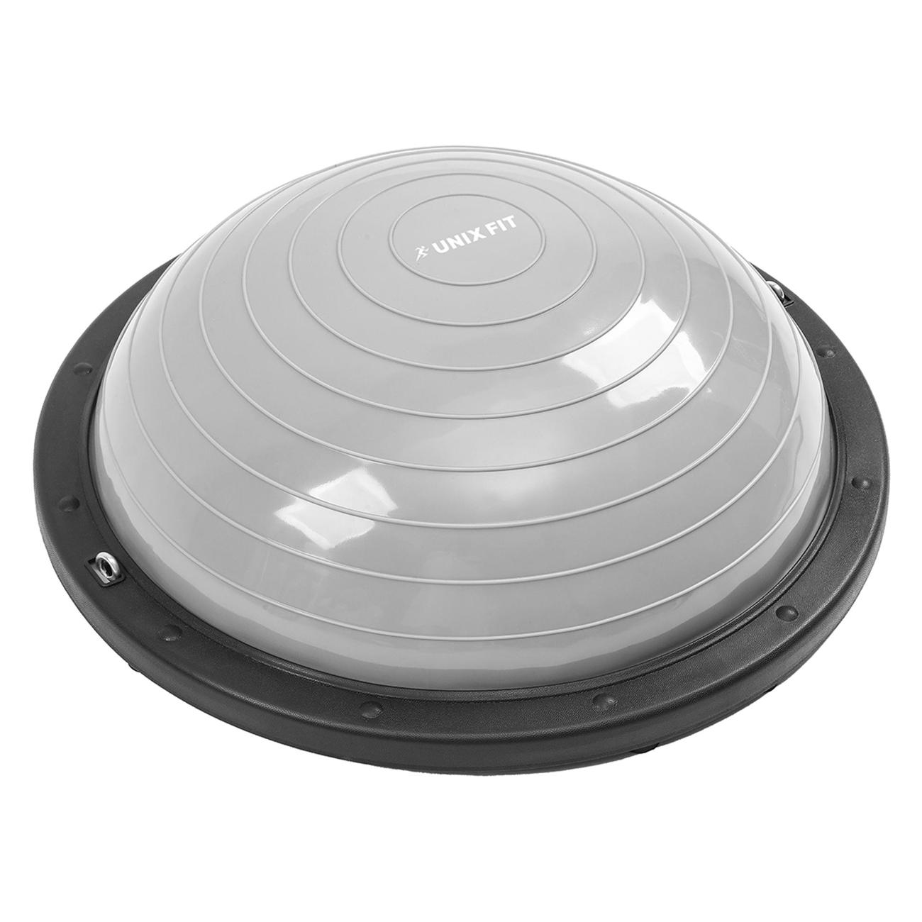 Балансировочная полусфера UnixFit Bosu 58 с эспандерами в наборе, cтеп-платформа, до 120 кг.