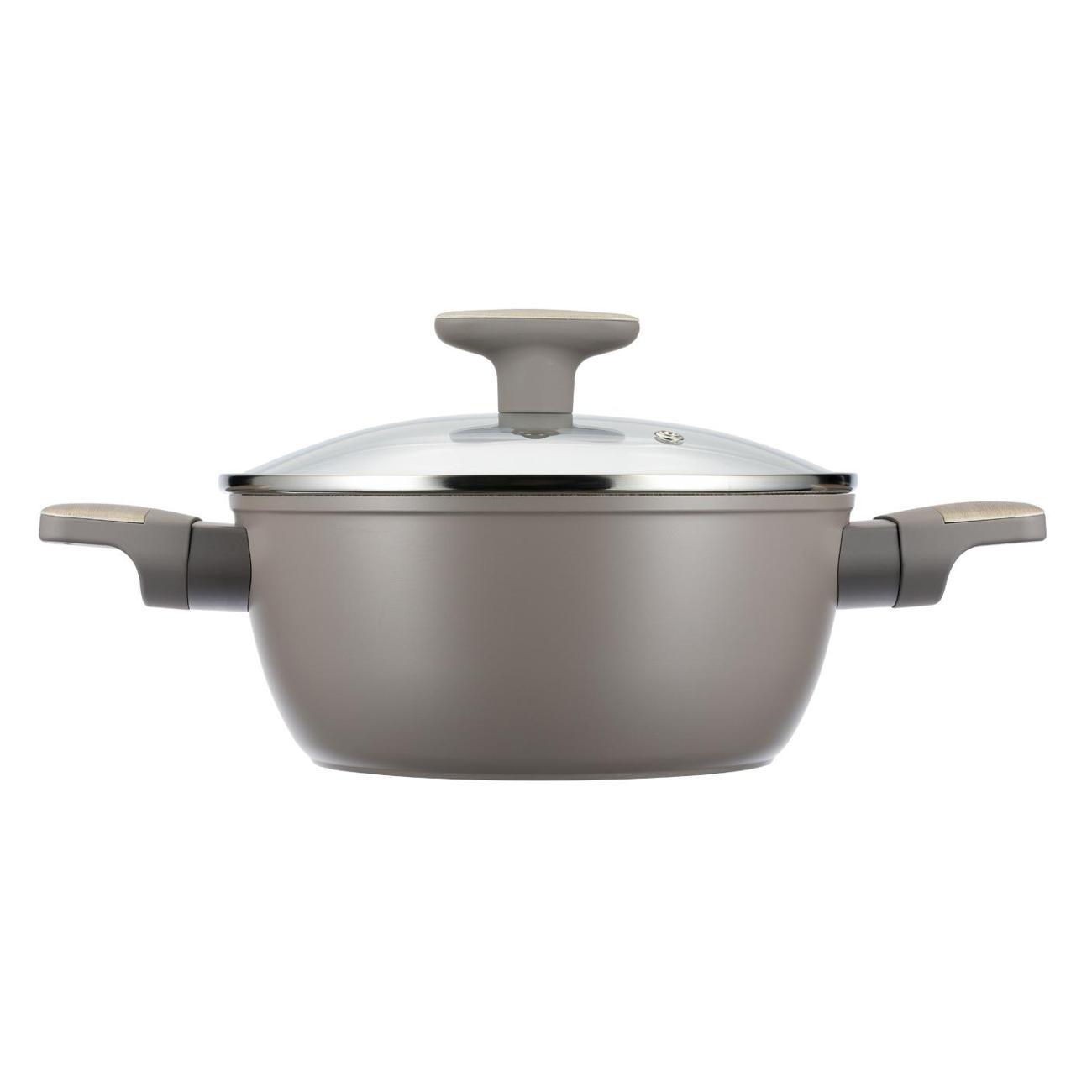 Кастрюля 2.3л/20см (кованый алюминий) с крышкой REGENT inox LATTE