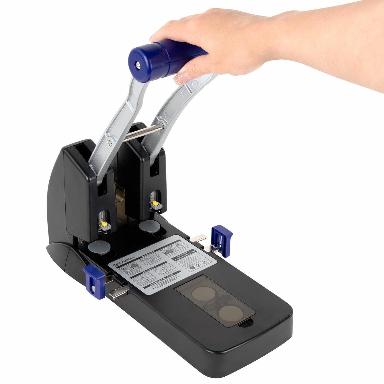 Дырокол Brauberg EXTRA Heavy duty 160л. черно-синий 272722